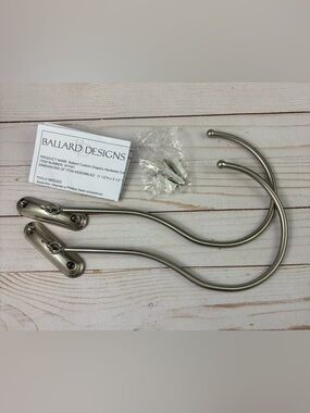 Ballard Designs Drapery Hardware Tiebacks Set of 2 Polished Nickel WY001